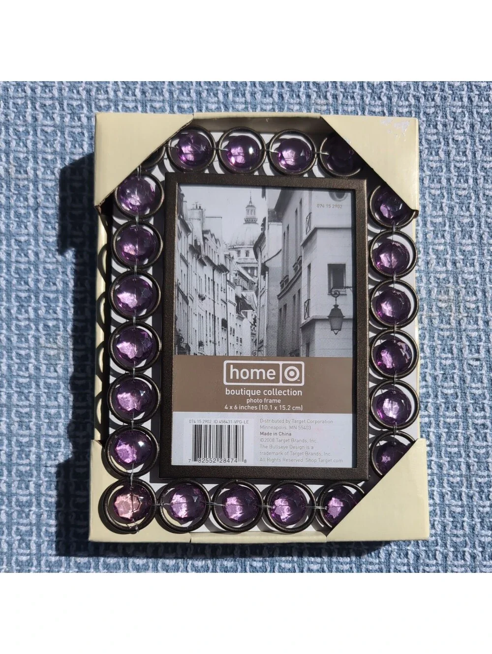 Target Boutique Collection| Picture Frame|4 X 6 Glass | Purple Gems | NIB